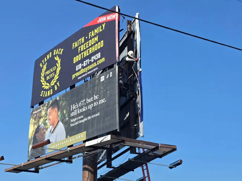 Proud Boys Billboard Removed in Southern Illinois After Public Pressure